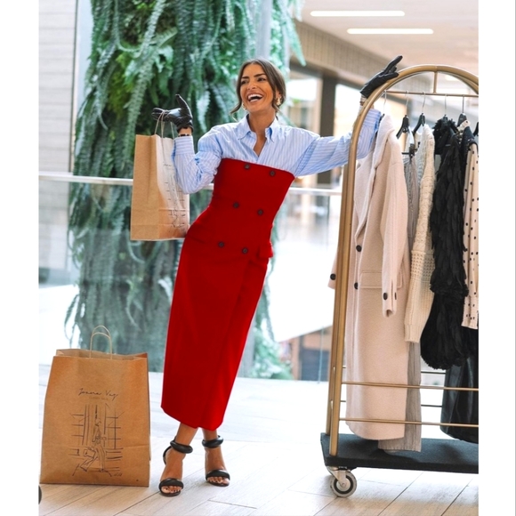 Zara Strapless Pocket Dress Red Size XS NWT - Picture 2 of 12